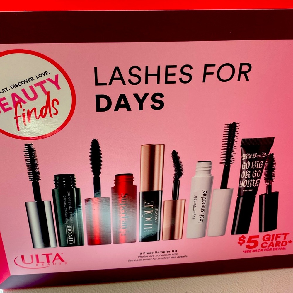 Mascara kit lashes for days five different products